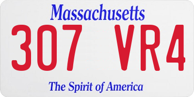 MA license plate 307VR4