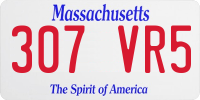 MA license plate 307VR5