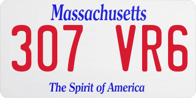 MA license plate 307VR6
