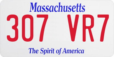 MA license plate 307VR7