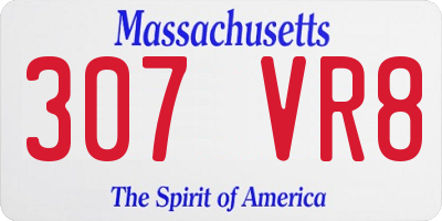 MA license plate 307VR8