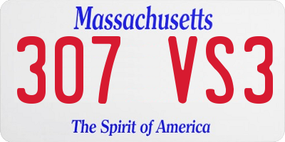 MA license plate 307VS3