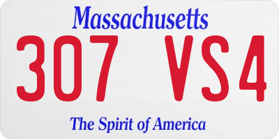 MA license plate 307VS4