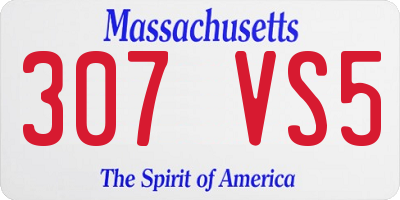 MA license plate 307VS5