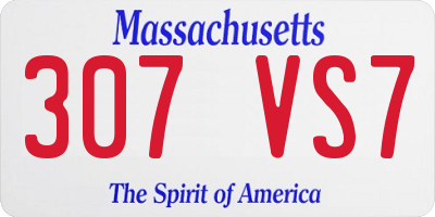 MA license plate 307VS7