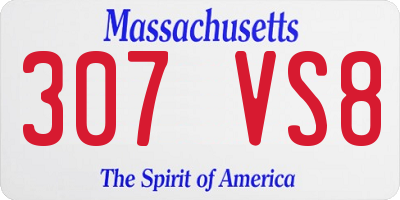MA license plate 307VS8
