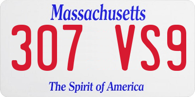MA license plate 307VS9