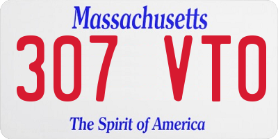 MA license plate 307VT0