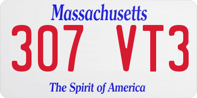 MA license plate 307VT3