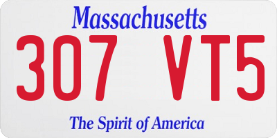 MA license plate 307VT5