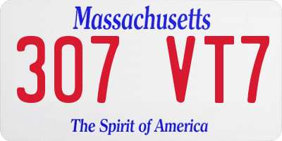 MA license plate 307VT7