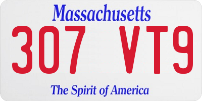 MA license plate 307VT9