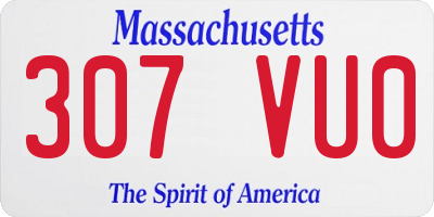 MA license plate 307VU0
