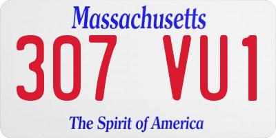 MA license plate 307VU1