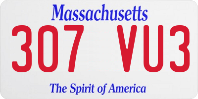 MA license plate 307VU3