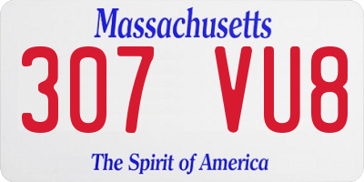 MA license plate 307VU8