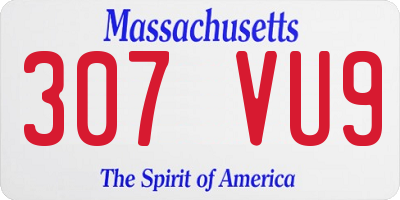 MA license plate 307VU9
