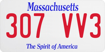 MA license plate 307VV3