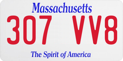 MA license plate 307VV8