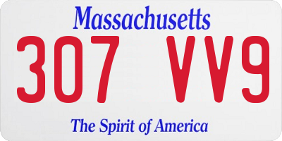MA license plate 307VV9