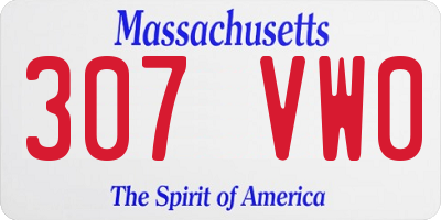 MA license plate 307VW0