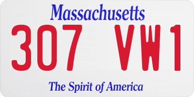 MA license plate 307VW1