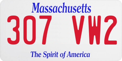 MA license plate 307VW2