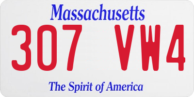 MA license plate 307VW4