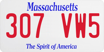 MA license plate 307VW5