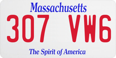 MA license plate 307VW6