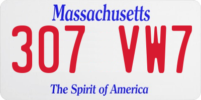 MA license plate 307VW7