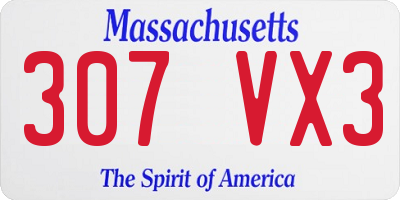 MA license plate 307VX3