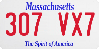 MA license plate 307VX7