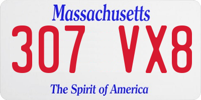 MA license plate 307VX8