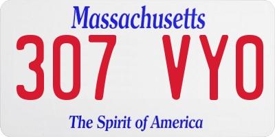 MA license plate 307VY0