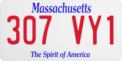 MA license plate 307VY1