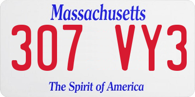 MA license plate 307VY3