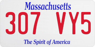 MA license plate 307VY5