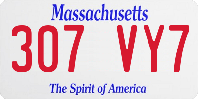 MA license plate 307VY7