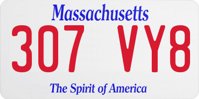 MA license plate 307VY8