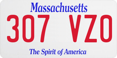 MA license plate 307VZ0