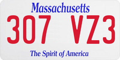 MA license plate 307VZ3
