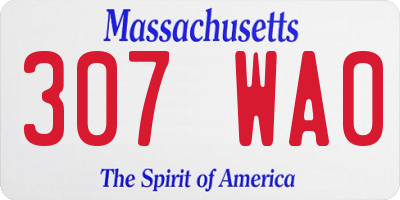 MA license plate 307WA0