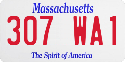 MA license plate 307WA1