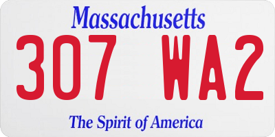 MA license plate 307WA2