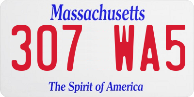 MA license plate 307WA5