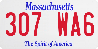 MA license plate 307WA6
