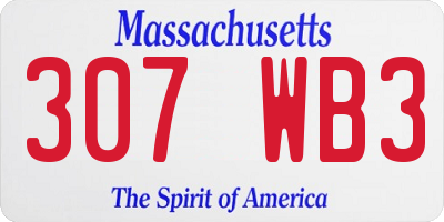 MA license plate 307WB3