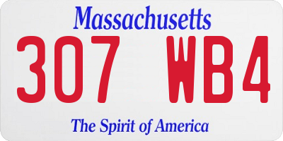 MA license plate 307WB4