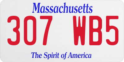 MA license plate 307WB5